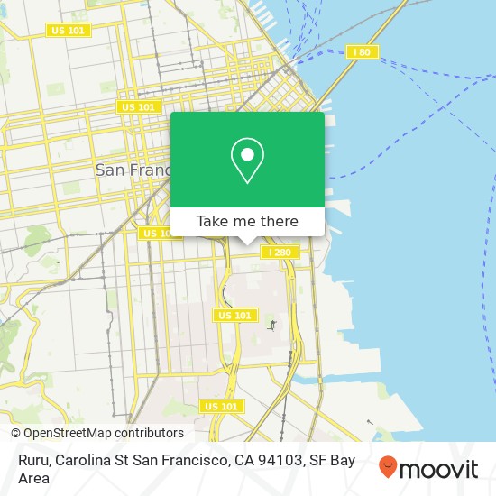 Mapa de Ruru, Carolina St San Francisco, CA 94103