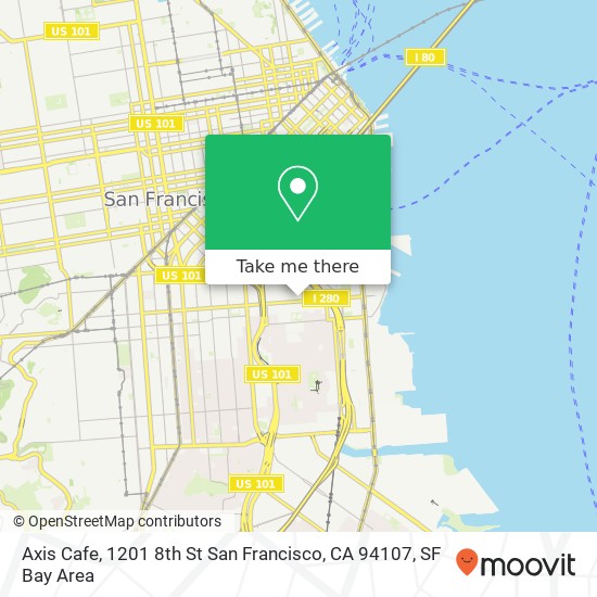 Mapa de Axis Cafe, 1201 8th St San Francisco, CA 94107