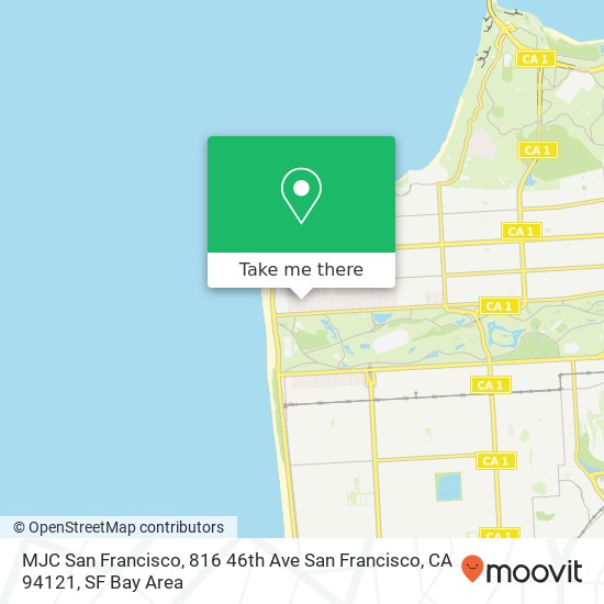 Mapa de MJC San Francisco, 816 46th Ave San Francisco, CA 94121