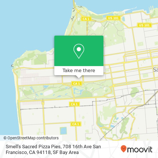 Smell's Sacred Pizza Pies, 708 16th Ave San Francisco, CA 94118 map