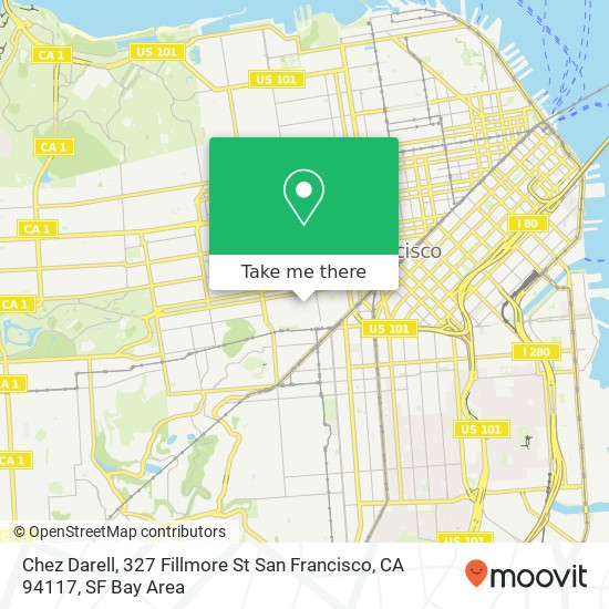 Mapa de Chez Darell, 327 Fillmore St San Francisco, CA 94117