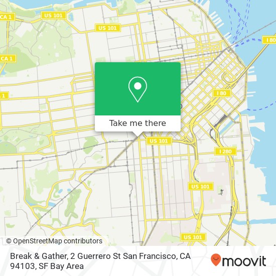 Mapa de Break & Gather, 2 Guerrero St San Francisco, CA 94103