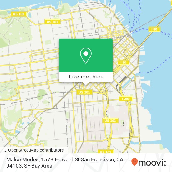 Mapa de Malco Modes, 1578 Howard St San Francisco, CA 94103