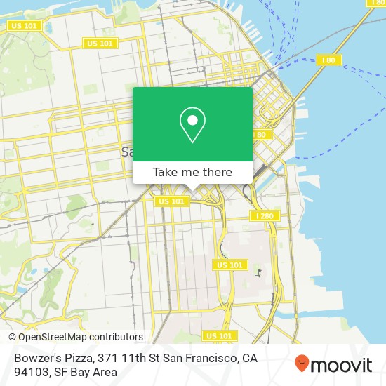 Mapa de Bowzer's Pizza, 371 11th St San Francisco, CA 94103