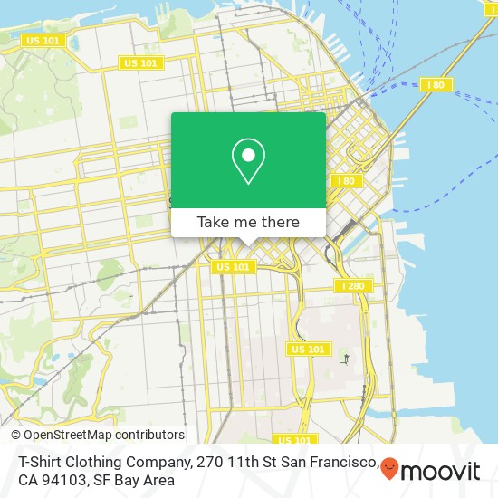 T-Shirt Clothing Company, 270 11th St San Francisco, CA 94103 map