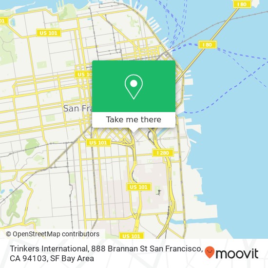 Mapa de Trinkers International, 888 Brannan St San Francisco, CA 94103