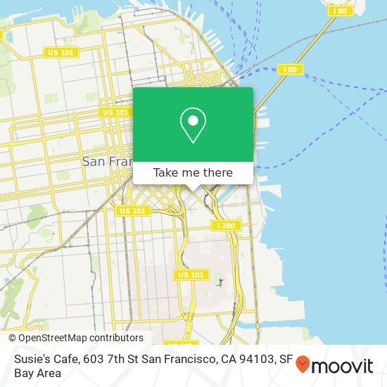 Mapa de Susie's Cafe, 603 7th St San Francisco, CA 94103