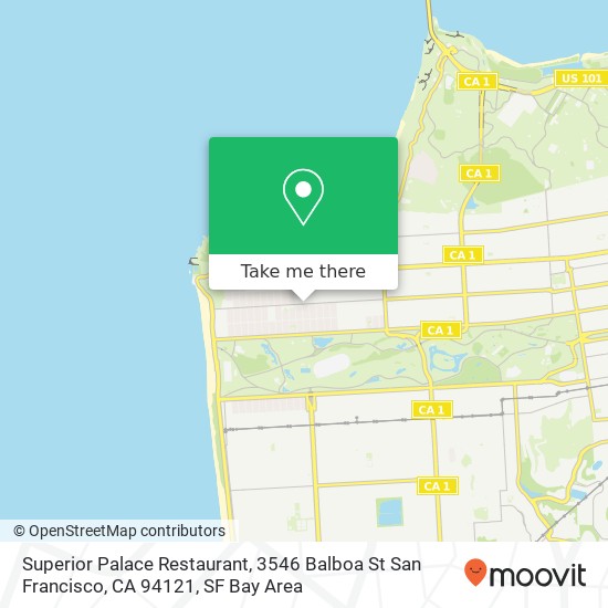 Mapa de Superior Palace Restaurant, 3546 Balboa St San Francisco, CA 94121