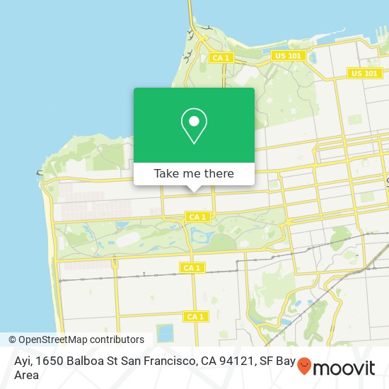 Mapa de Ayi, 1650 Balboa St San Francisco, CA 94121