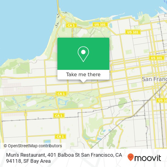 Mapa de Mun's Restaurant, 401 Balboa St San Francisco, CA 94118