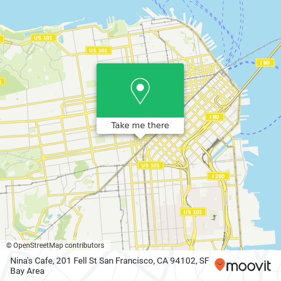 Mapa de Nina's Cafe, 201 Fell St San Francisco, CA 94102