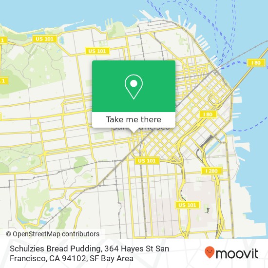 Mapa de Schulzies Bread Pudding, 364 Hayes St San Francisco, CA 94102