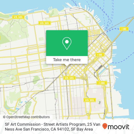 Mapa de SF Art Commission - Street Artists Program, 25 Van Ness Ave San Francisco, CA 94102