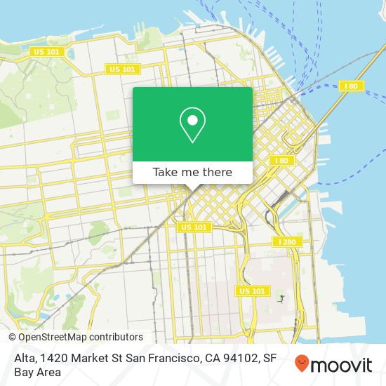 Mapa de Alta, 1420 Market St San Francisco, CA 94102