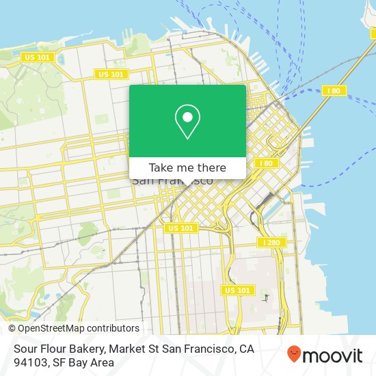 Mapa de Sour Flour Bakery, Market St San Francisco, CA 94103