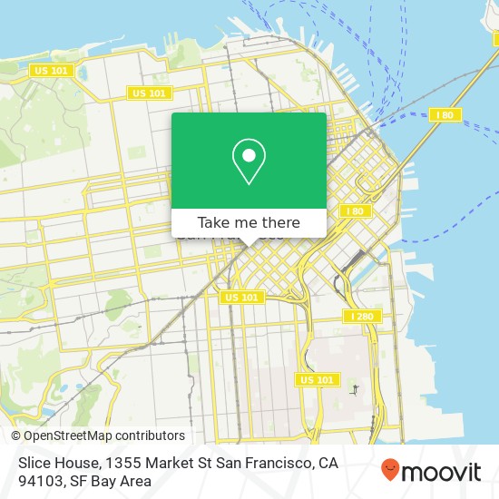 Mapa de Slice House, 1355 Market St San Francisco, CA 94103