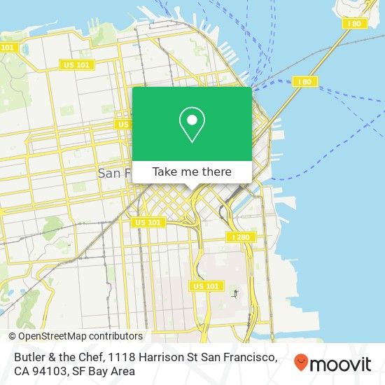 Mapa de Butler & the Chef, 1118 Harrison St San Francisco, CA 94103