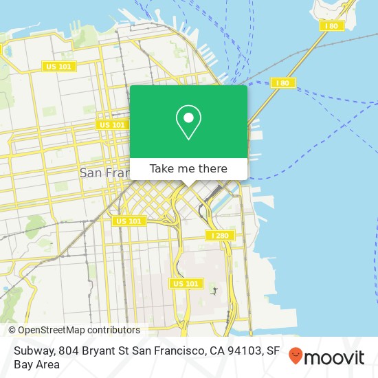 Subway, 804 Bryant St San Francisco, CA 94103 map