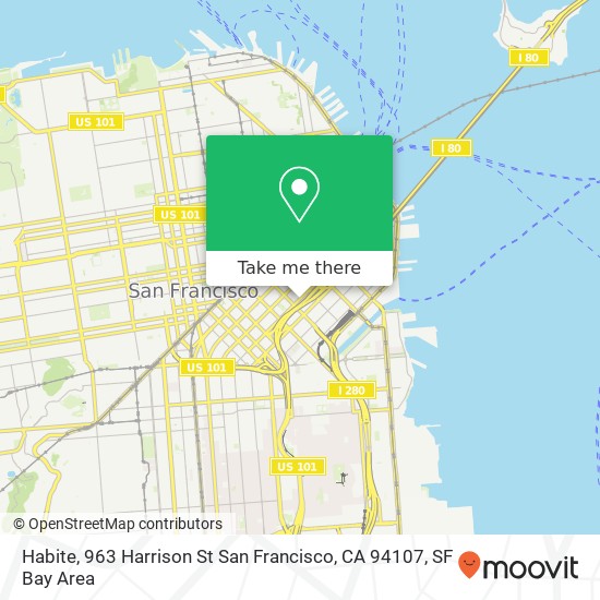 Mapa de Habite, 963 Harrison St San Francisco, CA 94107