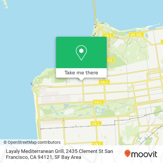 Layaly Mediterranean Grill, 2435 Clement St San Francisco, CA 94121 map