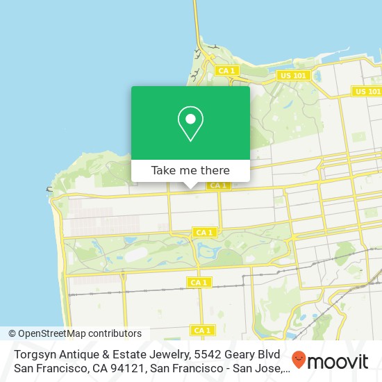 Torgsyn Antique & Estate Jewelry, 5542 Geary Blvd San Francisco, CA 94121 map