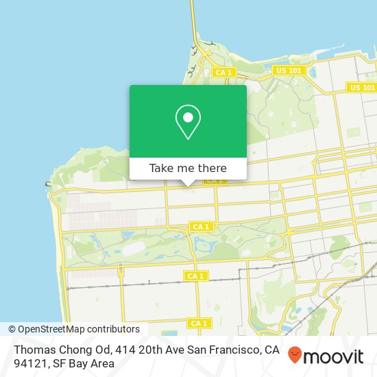 Thomas Chong Od, 414 20th Ave San Francisco, CA 94121 map