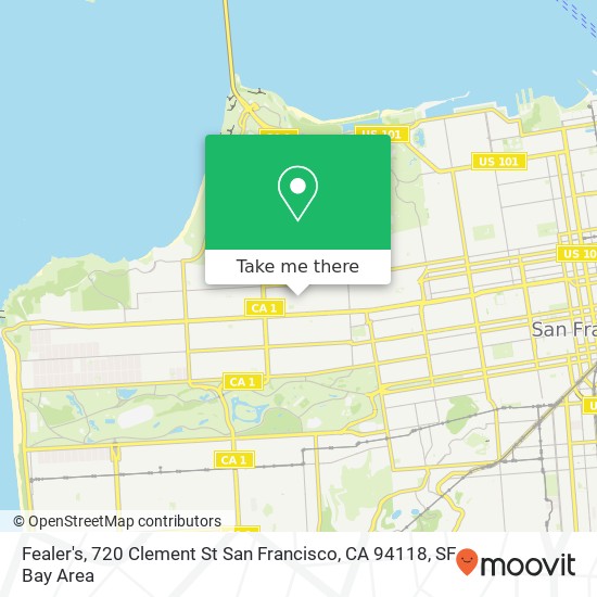 Mapa de Fealer's, 720 Clement St San Francisco, CA 94118