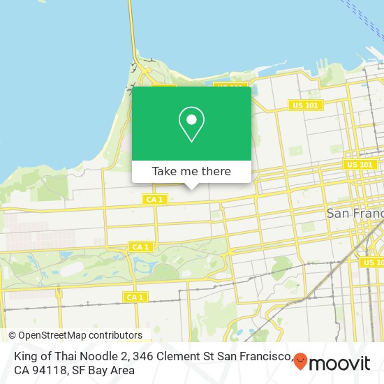 Mapa de King of Thai Noodle 2, 346 Clement St San Francisco, CA 94118