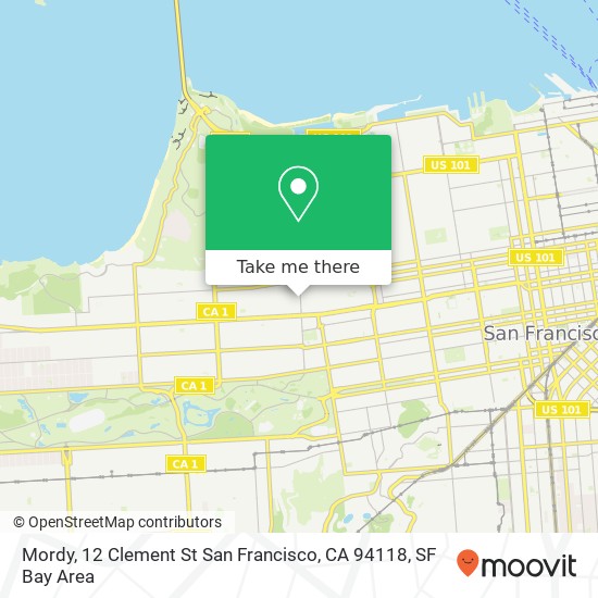 Mapa de Mordy, 12 Clement St San Francisco, CA 94118