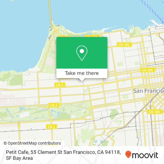 Mapa de Petit Cafe, 55 Clement St San Francisco, CA 94118