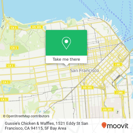 Gussie's Chicken & Waffles, 1521 Eddy St San Francisco, CA 94115 map