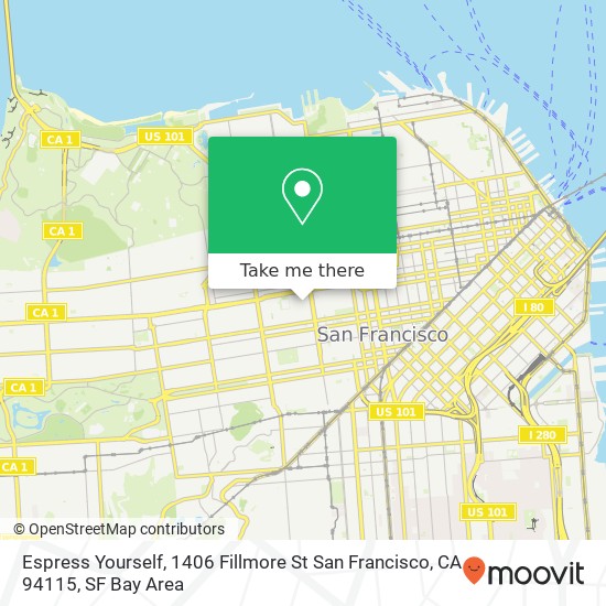 Mapa de Espress Yourself, 1406 Fillmore St San Francisco, CA 94115