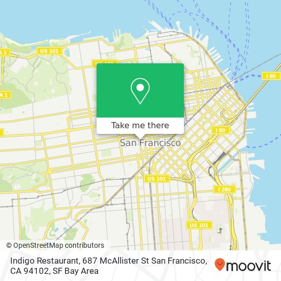 Indigo Restaurant, 687 McAllister St San Francisco, CA 94102 map