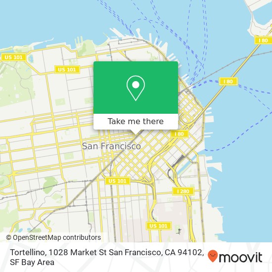 Mapa de Tortellino, 1028 Market St San Francisco, CA 94102