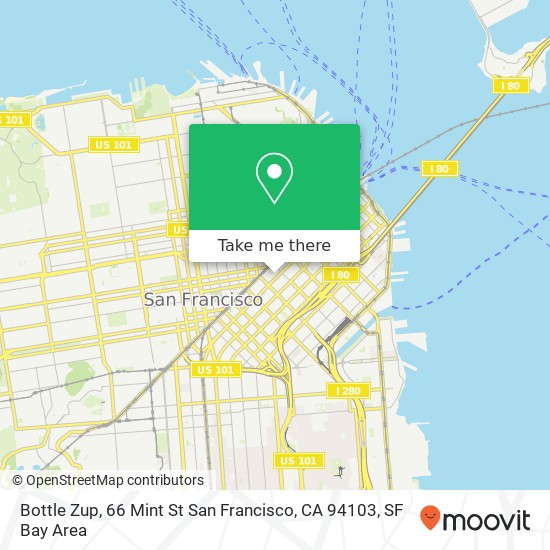 Mapa de Bottle Zup, 66 Mint St San Francisco, CA 94103