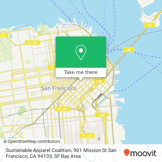 Mapa de Sustainable Apparel Coalition, 901 Mission St San Francisco, CA 94103