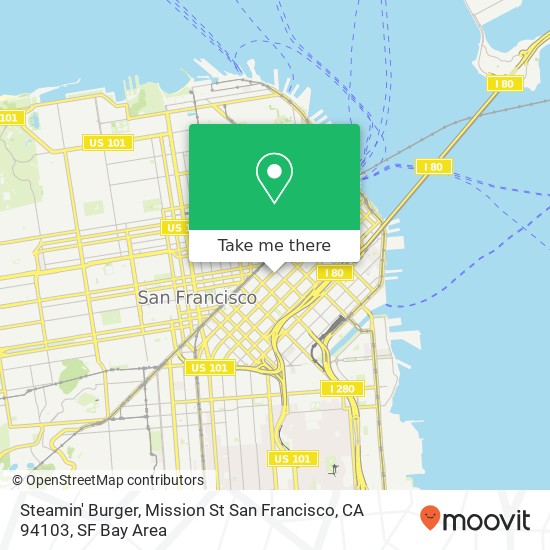 Steamin' Burger, Mission St San Francisco, CA 94103 map
