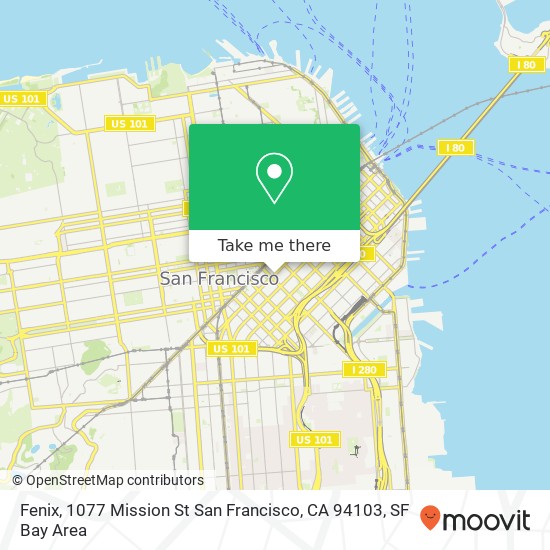 Mapa de Fenix, 1077 Mission St San Francisco, CA 94103