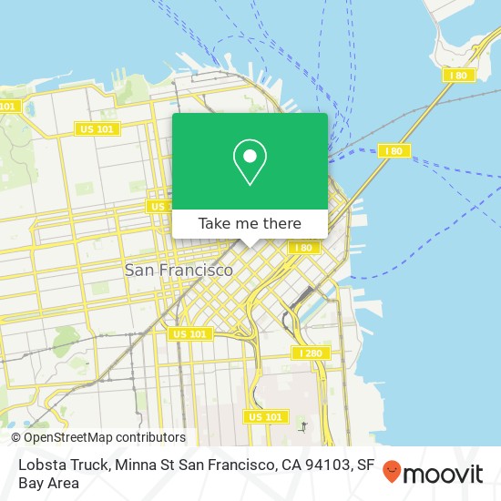 Mapa de Lobsta Truck, Minna St San Francisco, CA 94103