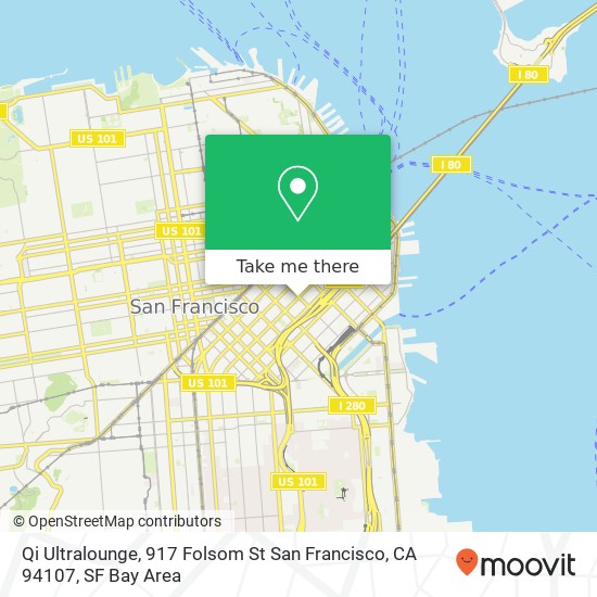 Mapa de Qi Ultralounge, 917 Folsom St San Francisco, CA 94107