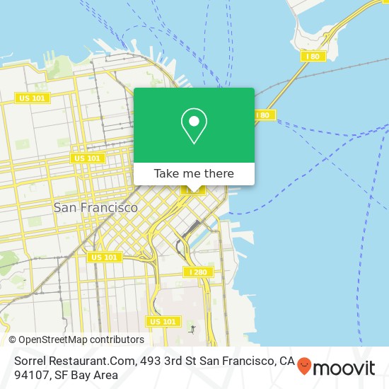 Mapa de Sorrel Restaurant.Com, 493 3rd St San Francisco, CA 94107