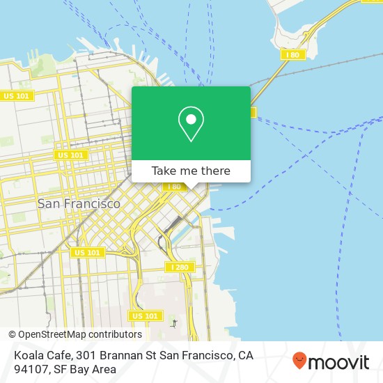 Mapa de Koala Cafe, 301 Brannan St San Francisco, CA 94107