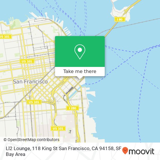 Mapa de Ll2 Lounge, 118 King St San Francisco, CA 94158