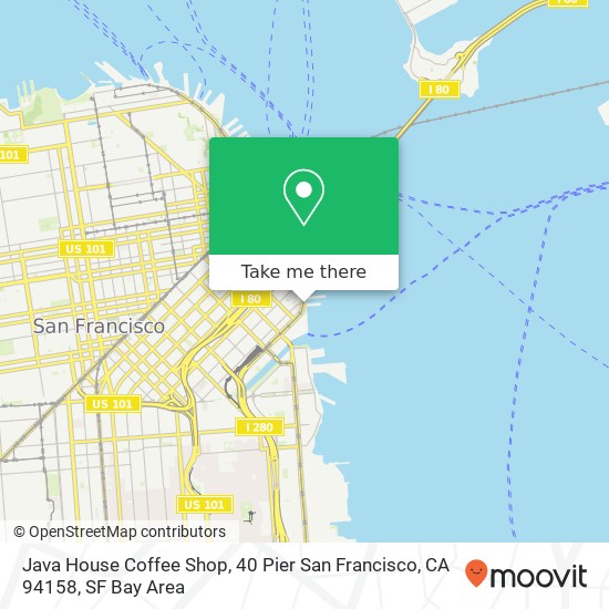 Mapa de Java House Coffee Shop, 40 Pier San Francisco, CA 94158