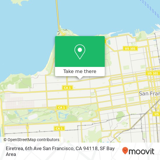 Mapa de Eiretrea, 6th Ave San Francisco, CA 94118