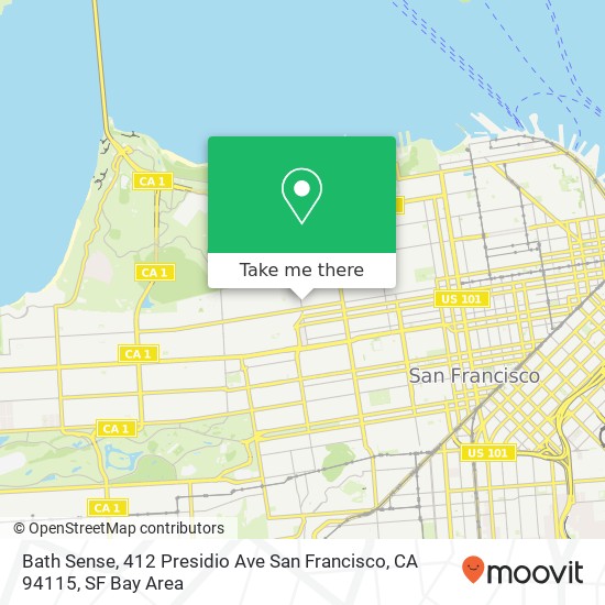 Mapa de Bath Sense, 412 Presidio Ave San Francisco, CA 94115