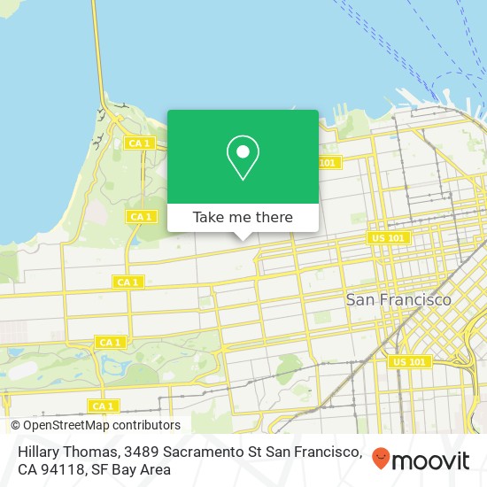 Mapa de Hillary Thomas, 3489 Sacramento St San Francisco, CA 94118