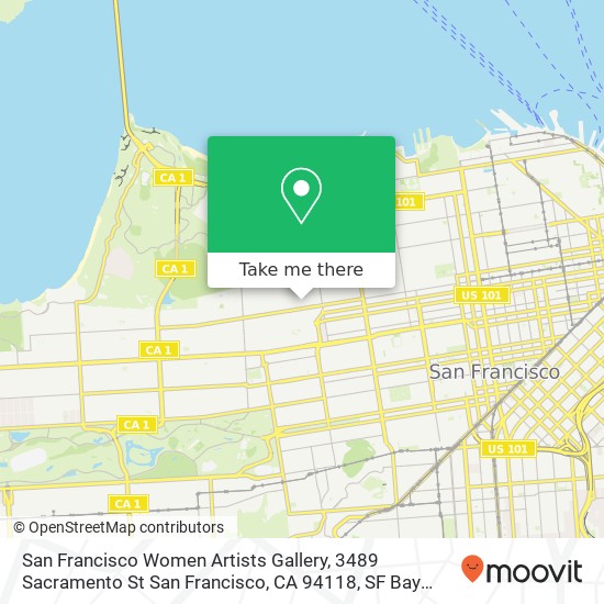 Mapa de San Francisco Women Artists Gallery, 3489 Sacramento St San Francisco, CA 94118
