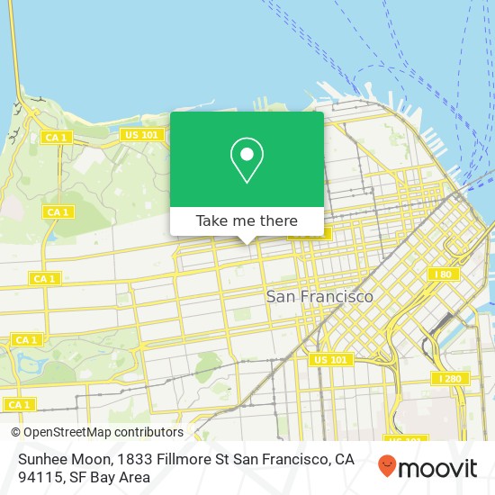 Mapa de Sunhee Moon, 1833 Fillmore St San Francisco, CA 94115