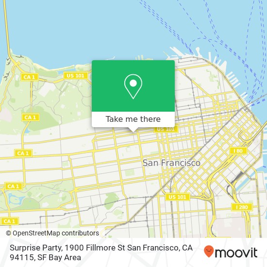 Mapa de Surprise Party, 1900 Fillmore St San Francisco, CA 94115